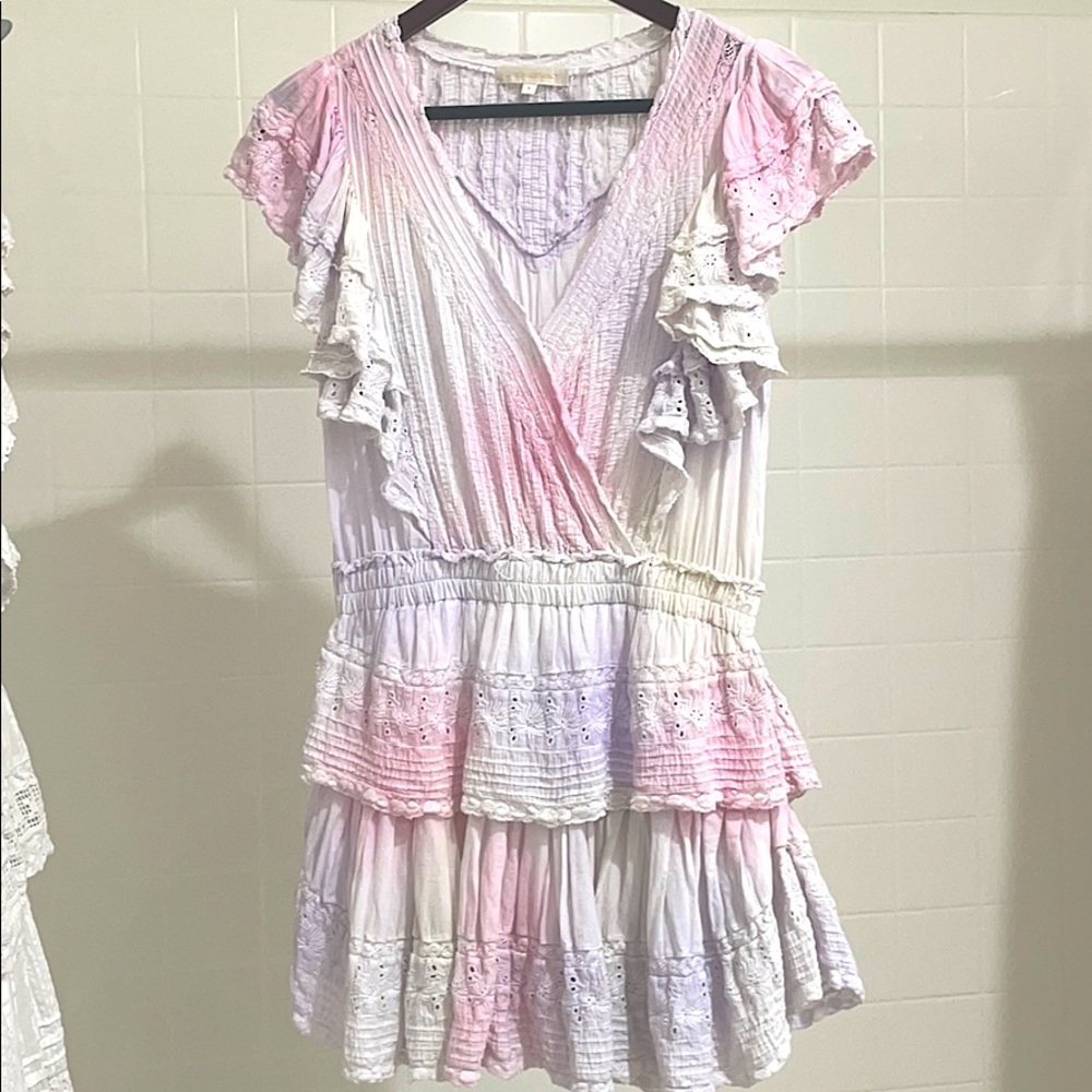 LoveShackFancy Gwen Dress in Multi Tie Dye - Small